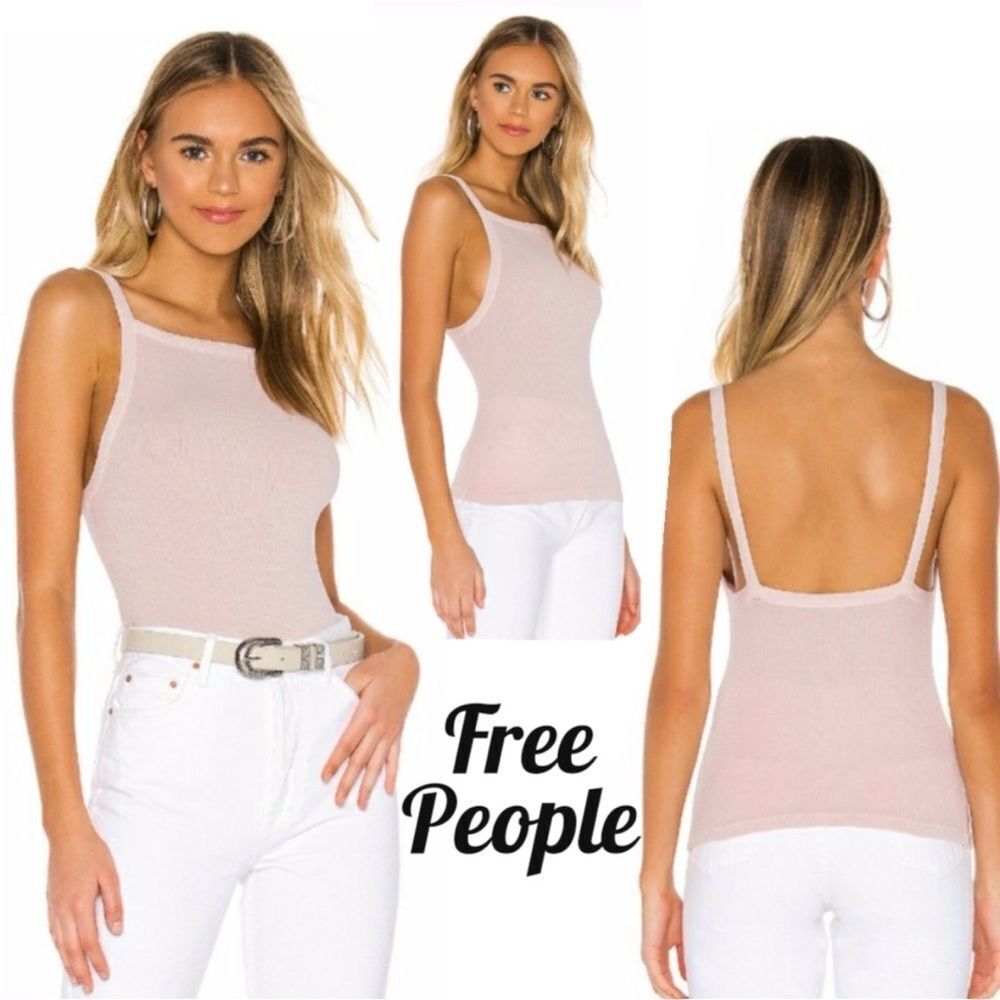 FREE PEOPLE | INTIMATELY Set Up Low Back Tank Top Sugar Lite Pink Women’s Size M